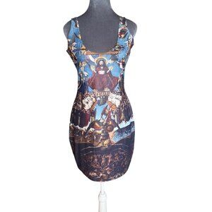 Blackmilk The Last Judgment Print Sleeveless Bodycon Dress Size L